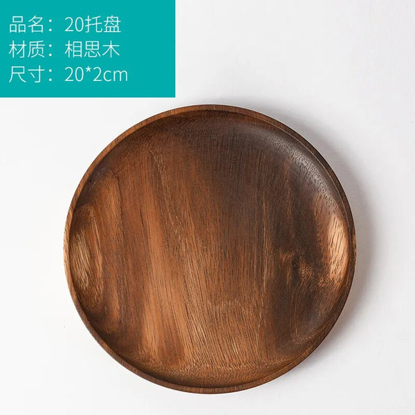 WOODEN Japanese Round Plate