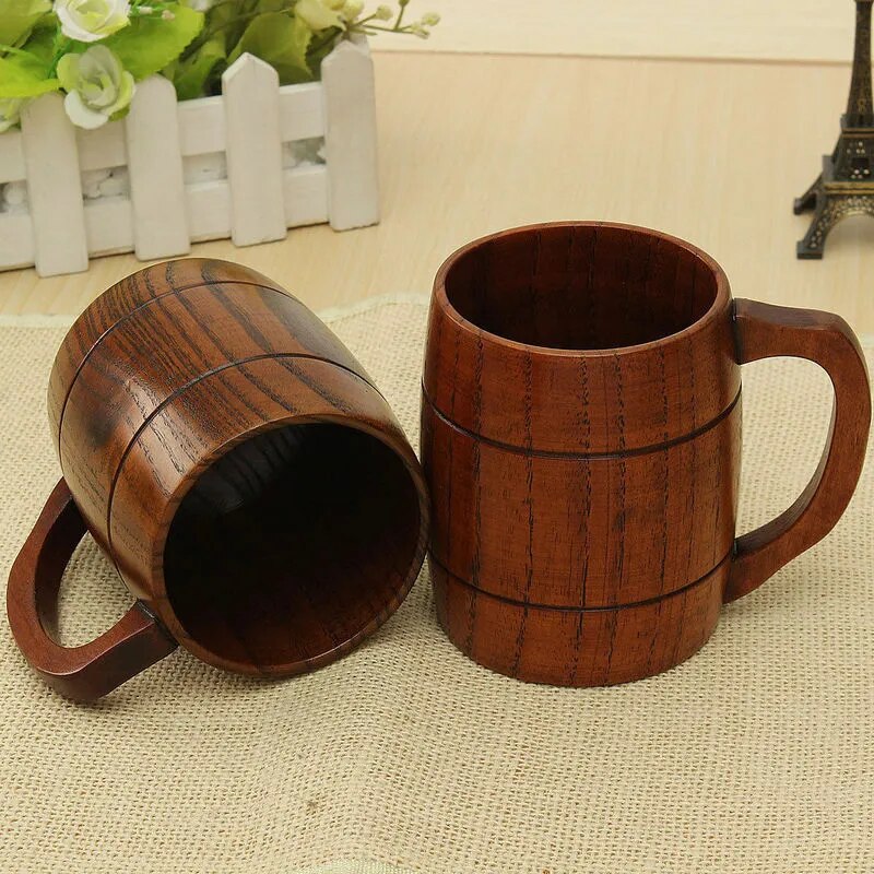 1pc Wooden Cup , Classic Drinking Cup For Home