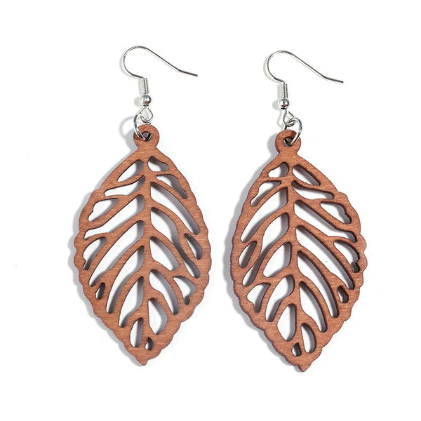 KWHY Wood Leaf Earrings