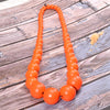 UDDEIN Bohemian Orange Big Round Long Wood Necklace & Pendent Handmade Chain Link Necklace For Women Bib Beads Party Jewelry