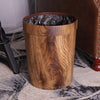 Round Wood Garbage Can