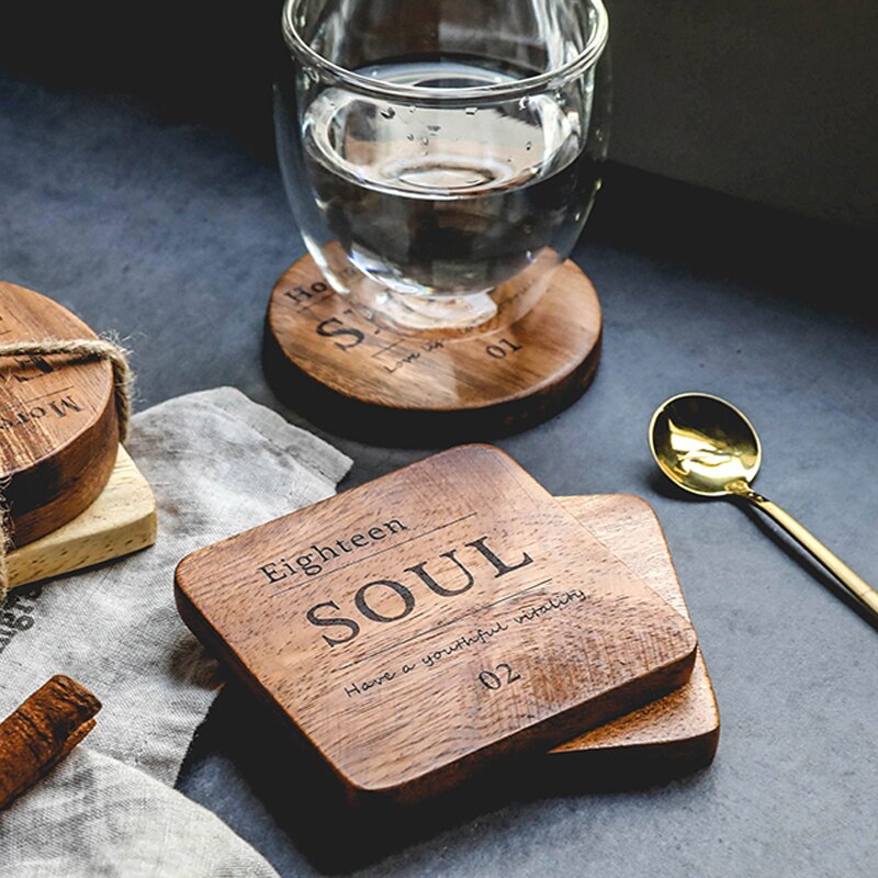 Natural Wood Coasters For Drinks  Rustic Custom Styles For Sale - Wooden  Earth