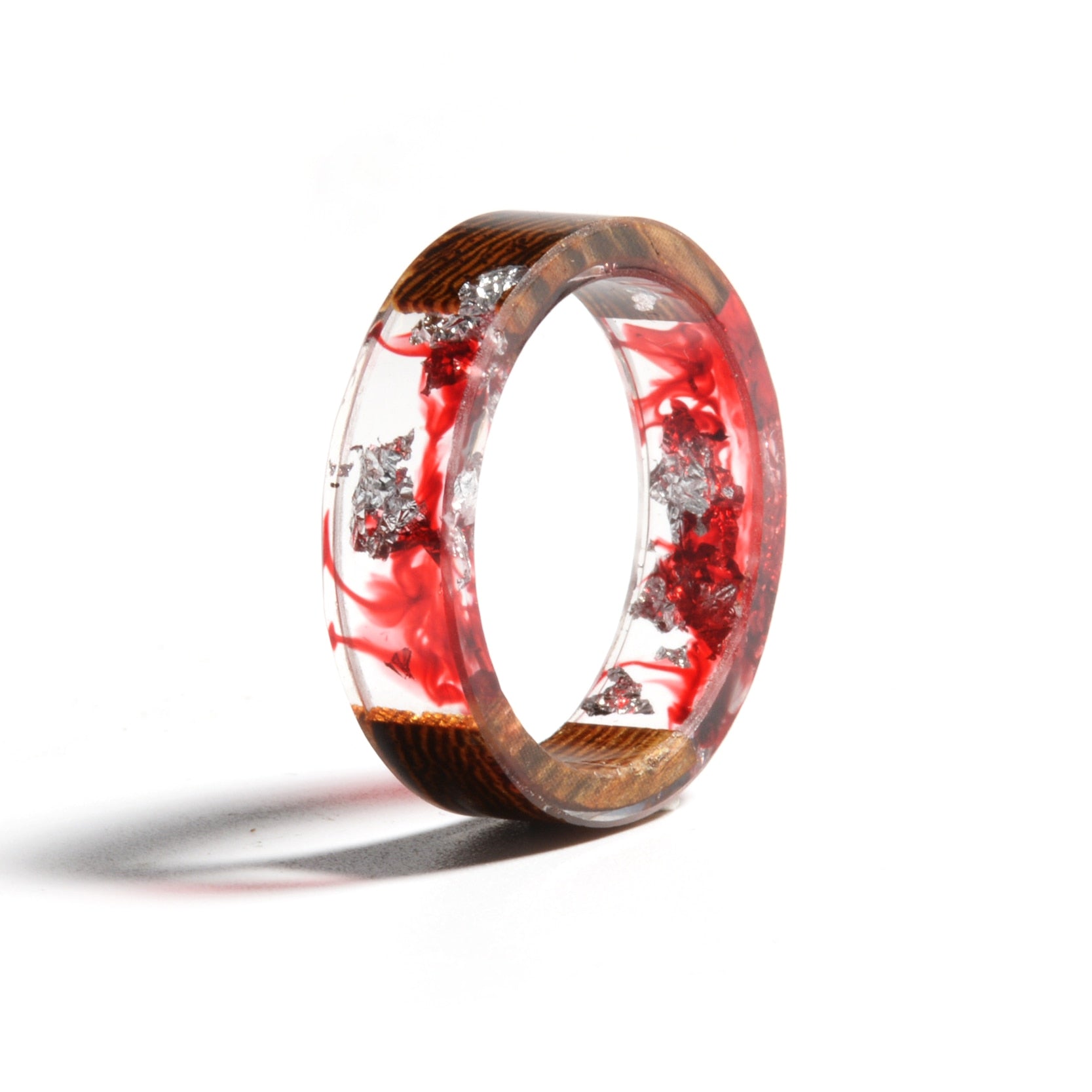 Wood Resin Ring Northern Lights Jewelry Handmade Designer Wooden epoxy Rings  for Women with Landscape (8.5) : Amazon.in: Fashion